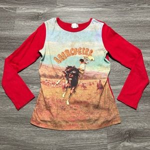 Vintage y2k Big Bang “Bronco Girl” Long Sleeve T Shirt size M Made in USA